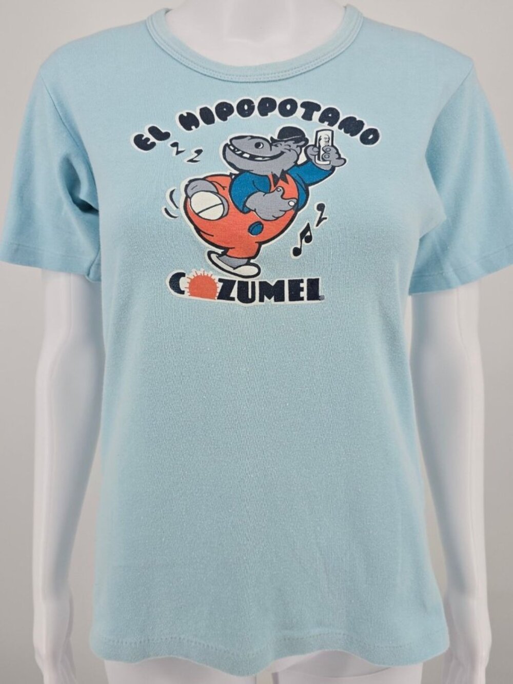 Vintage Late 1970s EL Hipopótamo Cozumel Mexico Discoteca T-Shirt (Women's M)